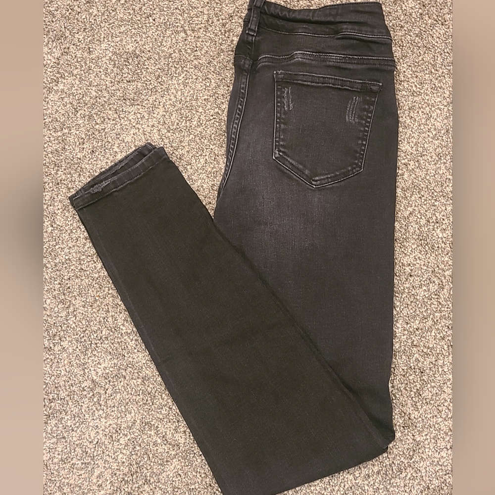 Maurices Black Distressed Skinny Jeans Size Medium